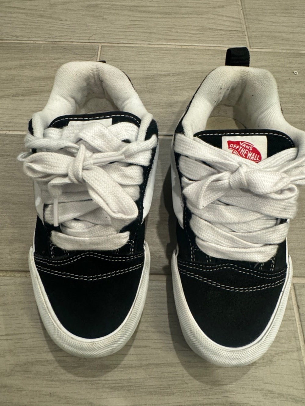 Vans Kids Black and White Low-Top Skate Sneakers